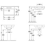 V&B Waschtisch AVENTO 600x470mm m ÜL Stone White CeramicPlus