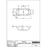 Hoesch Oval-Badewanne SPECTRA 1900x900x470mm we