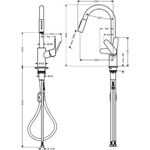 HG Spültischmischer 240 FOCUS M41 Eco m Ausziehbrause 2jet Edelstahl-Optik