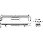 HG Installationsset uBox universal für Duschrinnen Fertigsets 700mm