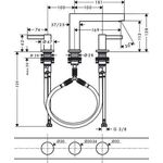 HG 3-Loch-Waschtischarmatur FINORIS 110 m PO Ablaufgarnitur 1 1/4Zoll mattschwar
