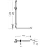 Hewi Winkelgriff mit Brausehalter m Handbr Schlauchlänge 2000mm reinweiß