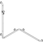 Hewi Duschhandlauf SERIE 801 se 1250mm waagerecht 762/962mm rubinrot