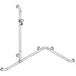Hewi Duschhandlauf SERIE 801 se 1,25 m wa 1185mm + 762mm stahlblau