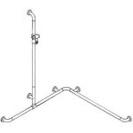 Hewi Duschhandlauf SERIE 801 se 1250mm waagerecht je 962mm lichtgrau