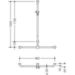 Hewi Duschhandlauf SERIE 801 se 1250mm waagerecht 962mm reinweiß