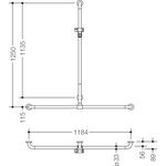 Hewi Duschhandlauf SERIE 801 se 1250mm waagerecht 1184mm maigrün