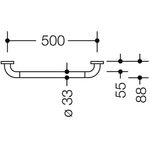 Hewi Haltegriff SERIE 801 90mm tief, d= 33mm Achsmaß 500mm maigrün
