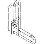 Hewi Stützklappgriff SERIE 801 mobil drehb m Armpolster d= 33mm 600mm koralle