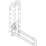 Hewi Stützklappgriff SERIE 801 drehb d= 33mm Aluminiumkern 700mm orange