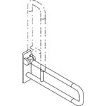 Hewi Stützklappgriff SERIE 801 d= 33mm, Aluminiumkern 600mm tiefschwarz