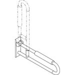 Hewi Stützklappgriff SERIE 801 mit Armpolster, d= 33mm 700mm sand