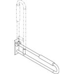Hewi Stützklappgriff SERIE 801 mit Armpolster, d= 33mm 850mm reinweiß