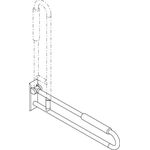 Hewi Stützklappgriff SERIE 801 mit Armpolster, d= 33mm 900mm reinweiß