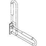 Hewi Stützklappgriff SERIE 801 mobil mit Armpolster d= 33mm 750mm tiefschwarz