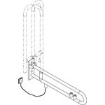 Hewi Stützklappgr. E-Ausführ. SERIE 801 drehb Spül/FKT gelb 90cm aquablau