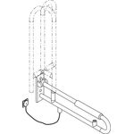 Hewi Stützklappgr. E-Ausführ. SERIE 801 drehb Spültaste Polster 850mm aquablau