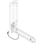 Hewi Stützklappgr. E-Ausführ. SERIE 801 drehbar, Spültaste 900mm felsgrau