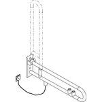Hewi Stützklappgr. E-Ausführ. SERIE 801 Spül-/Funktionstaste gelb 850mm umbra