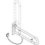 Hewi Stützklappgr. E-Ausführ. SERIE 801 Spültaste 700mm signalweiß