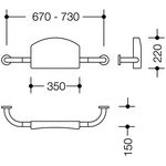 Hewi Rückenstütze SERIE 801 zur Wandbefestigung reinweiß