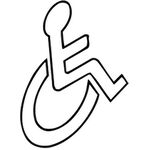 Hewi Symbol Rollstuhl SERIE 801 selbstklebend, Polyamid signalweiß