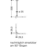 Hewi Deckenabhängung d= 2,5cm hgrau Perlglim tiefmatt 500mm
