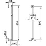 Keuco Brausestange IXMO 855mm Ros ec m Abl vc/ant