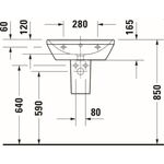 Duravit Waschtisch D-NEO m ÜL m HLB 1 Hahnloch 550x440mm weiß
