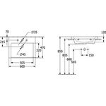 V&B Schrankwaschtisch SUBWAY 3.0 600x470mm m ÜL m HL geschliffen we