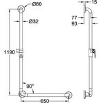 V&B Wandhaltegriff ViCare Funktion we 1190x650mm