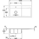V&B Spüle SUBWAY STYLE 60 1000x510mm Be li Exzent. stone white