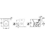 V&B Stand-WC ViCare flach, 355x480mm, spülrandlos we C+