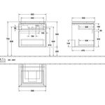 V&B Waschtischunterschrank LEGATO 600x550x500mm m Beleuchtung Glossy White