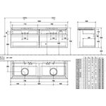 V&B Waschtischunterschrank LEGATO 1600x550x500mm Glossy White