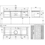 V&B Waschtischunterschrank LEGATO 1400x380x500mm Glossy White