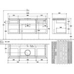 V&B Waschtischunterschrank LEGATO 1400x550x500mm m Be Glossy White