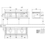 V&B Waschtischunterschrank LEGATO 1400x380x500mm Glossy White