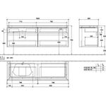 V&B Waschtischunterschrank LEGATO 1600x550x500mm Glossy White