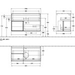 V&B Waschtischunterschrank FINION 1000x603x501mm Regal glos. wh glos. wh