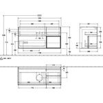 V&B Waschtischunterschrank FINION 1200x603x501mm Regal glos. wh glos. wh