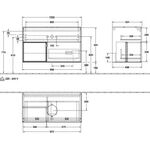 V&B Waschtischunterschrank FINION 1000x603x501mm Regal glos. wh glos. wh