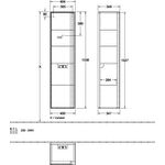 V&B Hochschrank COLLARO 404x1538x349mm Türanschl li Glossy White