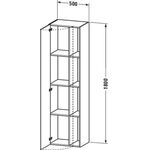 Duravit Hochschrank DURASTYLE 360x500x1800mm Ans li Ei na / weiß matt