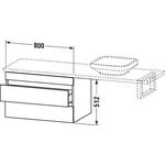 Duravit Konsolenunterschrank DURASTYLE 512x800x548mm eiche schwarz / weiß matt