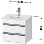 Duravit Waschtischunterbau Ketho Compact 410x500x412mm, 2 Schubkäste weiß matt