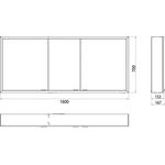 Emco LED-Lichtspiegelschrank PRIME AP 160x70 3-t m LP aluminium/weiß