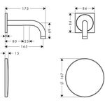 Elektronik-Waschtischmischer AXOR UNO2 UPWdmt Netz 230 V m Al 165mm Stain st op