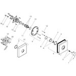 Thermostat SQUARE AXOR SHOWERSOLUTIONS Highflow, Unterputz polished red gold