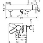 Einhebel-Brausemischer AXOR UNO AP, Bügelgriff stainless steel optic